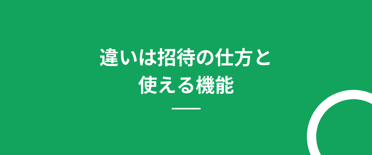 違いは招待の仕方と使える機能