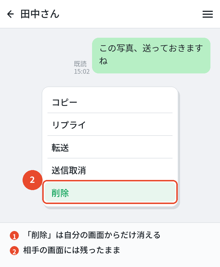 iPhoneはトークリストを左にスワイプして削除する