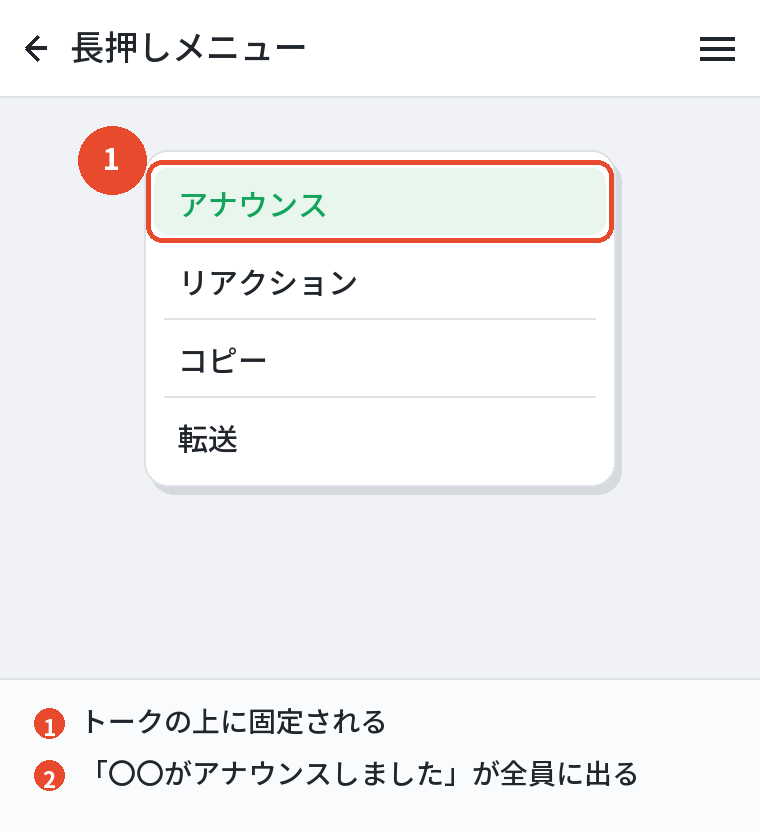 アナウンスのやり方