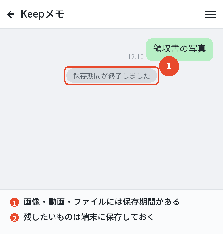 画像やファイルには保存期間がある