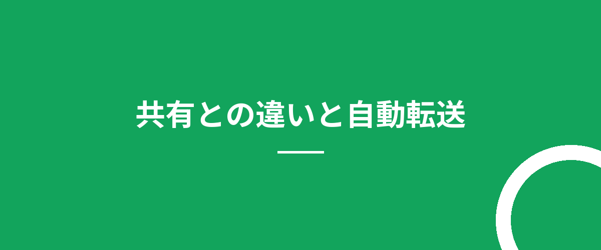 共有との違いと自動転送