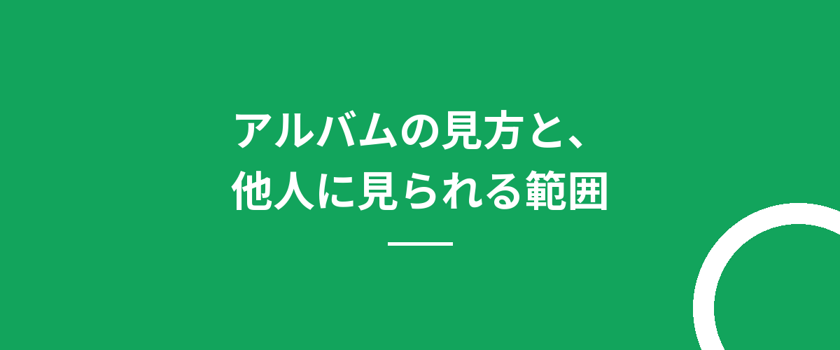 アルバムの見方と、他人に見られる範囲